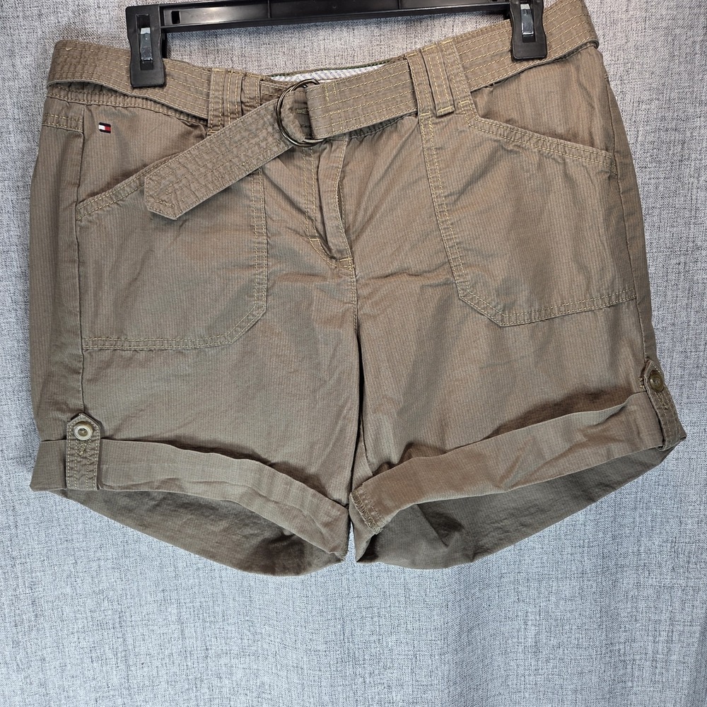 Tommy Hilfiger Beige Casual Shorts Roll Up Hem‎ Size 12 Outdoor Beach Preppy
